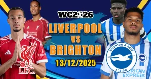 liverpool đấu với brighton